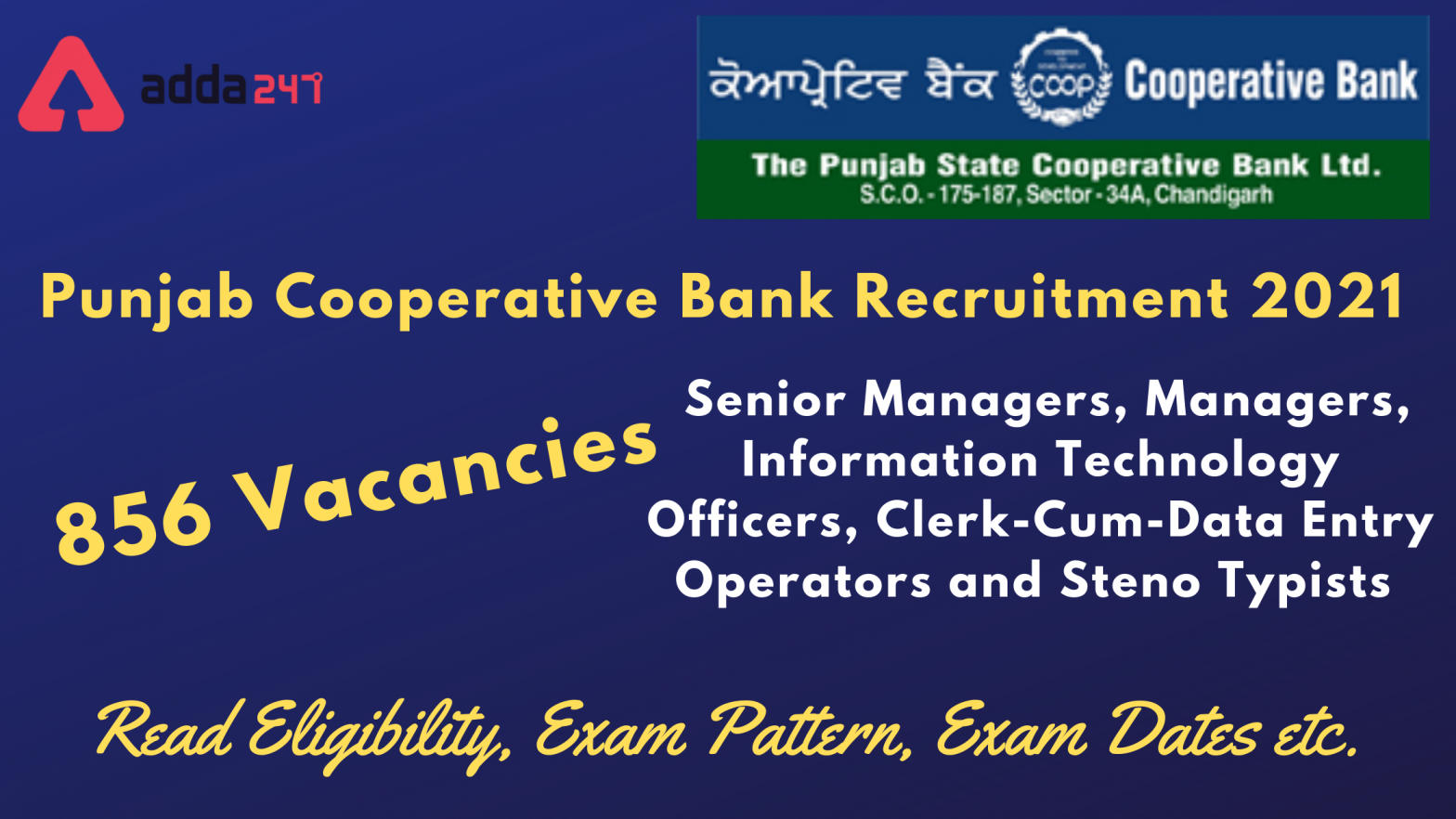Punjab Cooperative Bank Recruitment 2021: Notification(Out) For 856 Vacancies_40.1
