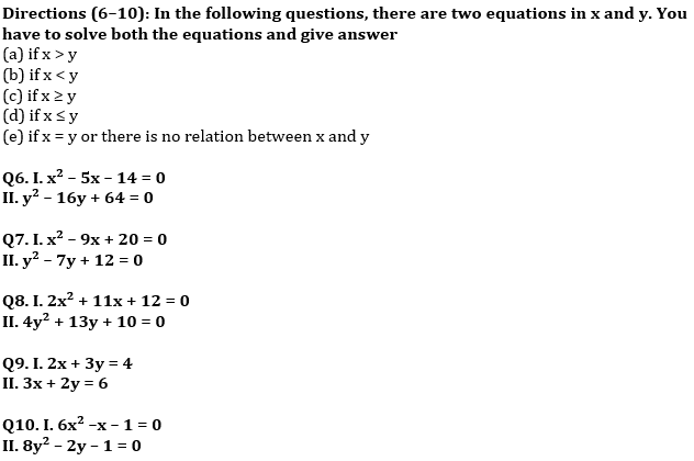 Quadratic Equations Basic Quantitative Aptitude Quiz for All Banking Exams- 04th May_80.1