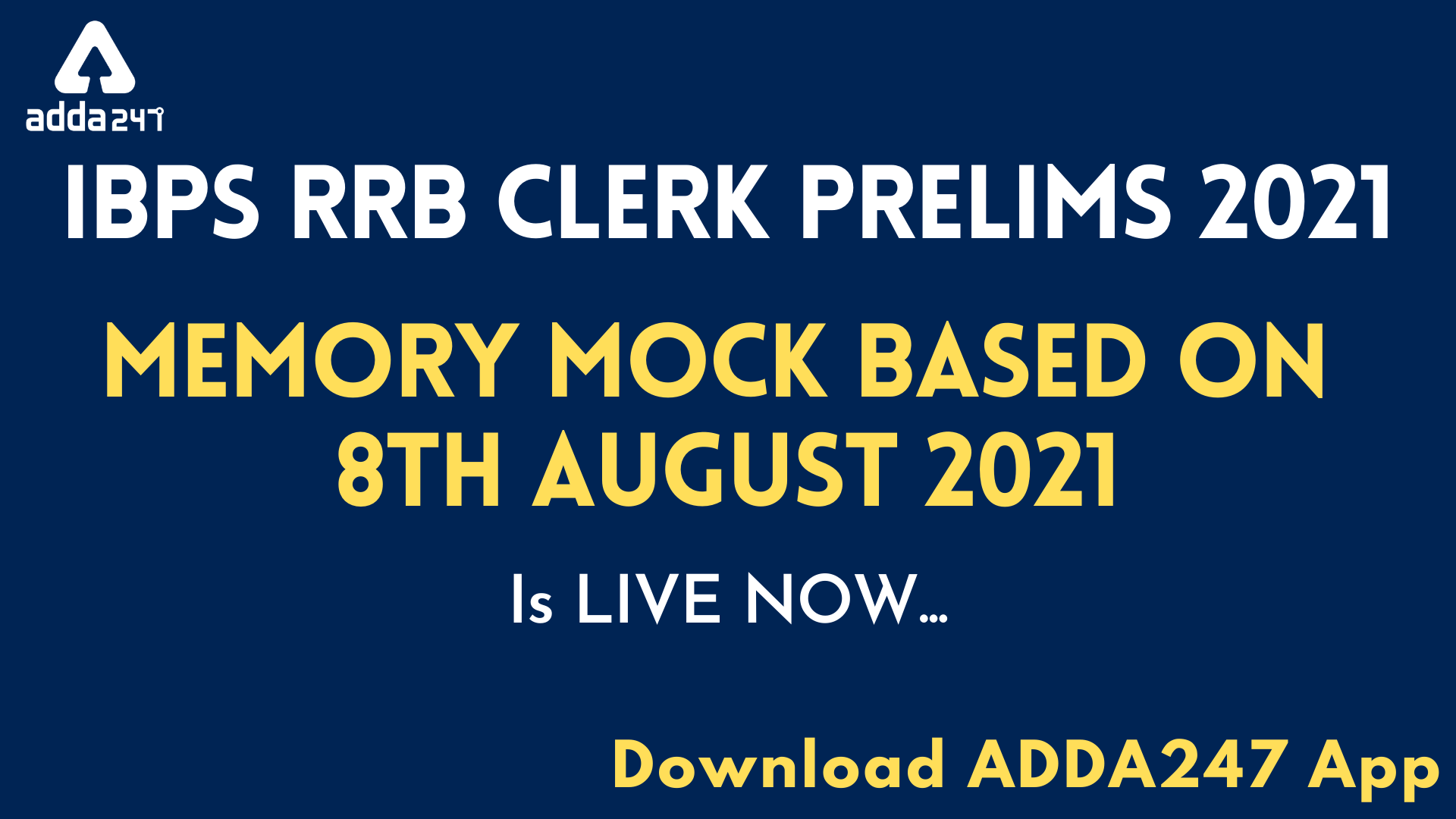 IBPS RRB CLERK PRELIMS 2021 | MEMORY BASED MOCK is LIVE NOW | Attempt for Free on Adda247 App |_40.1