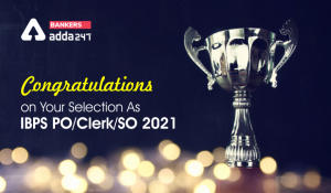 Congratulations on Your Selection As IBPS PO/ Clerk/ SO 2021
