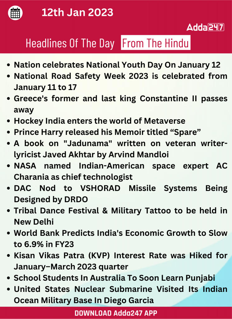 Daily Current Affairs 12th January 2023_23.1