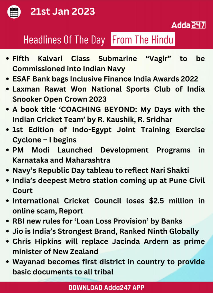 Daily Current Affairs 21th January 2023_21.1