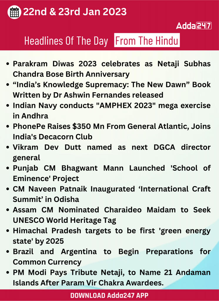Daily Current Affairs 22nd and 23rd January 2023_20.1