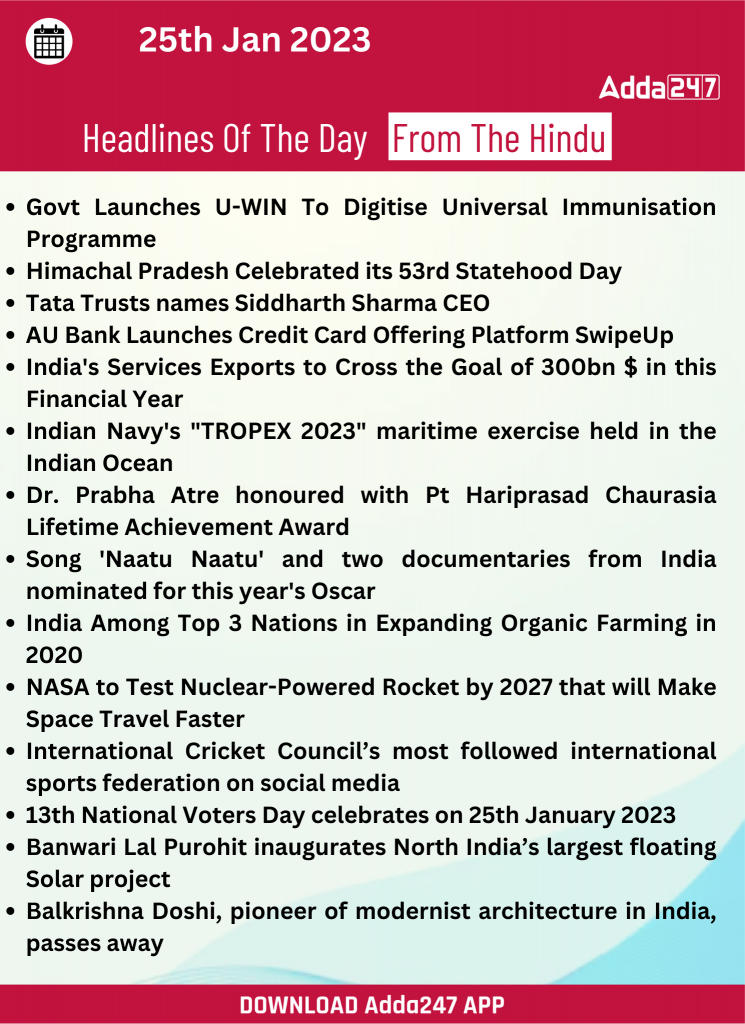 Daily Current Affairs 25th January 2023_20.1
