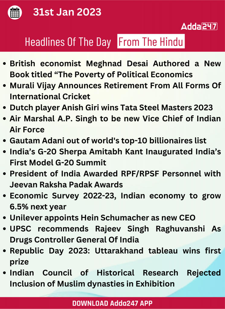 Daily Current Affairs 31st January 2023_17.1