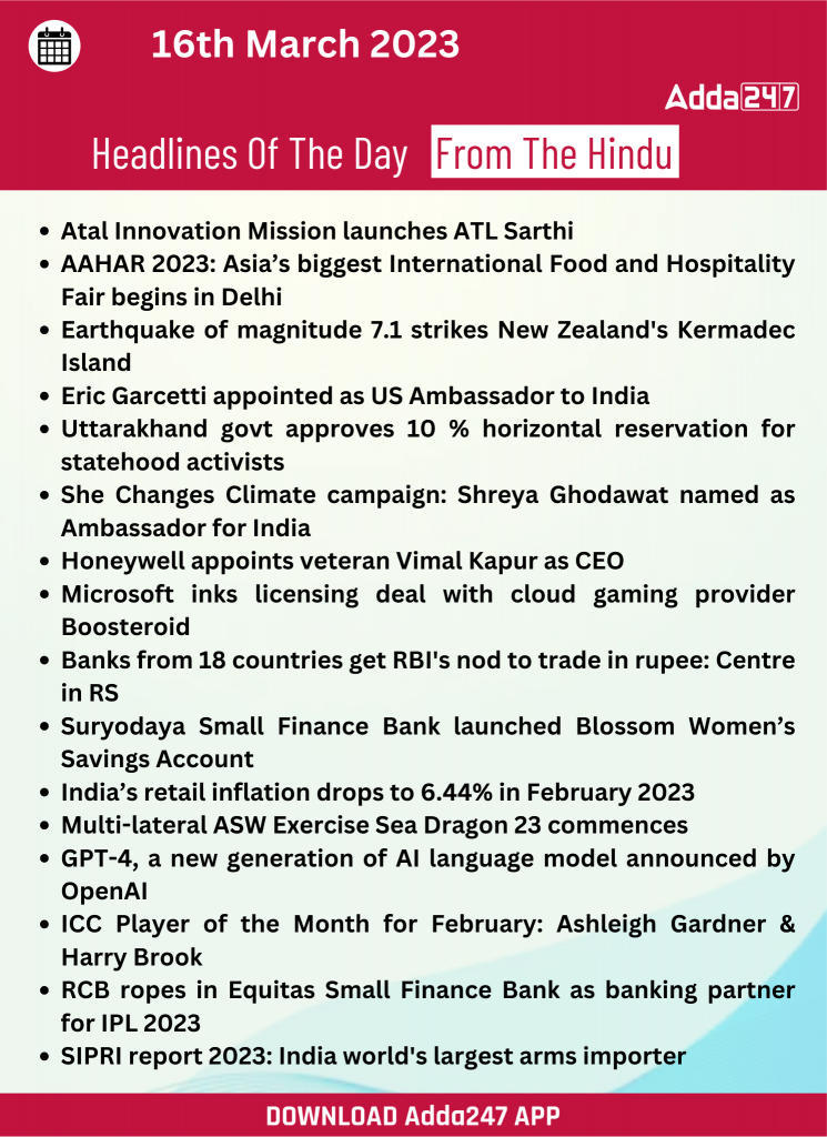 Daily Current Affairs 16th March 2023 |_20.1