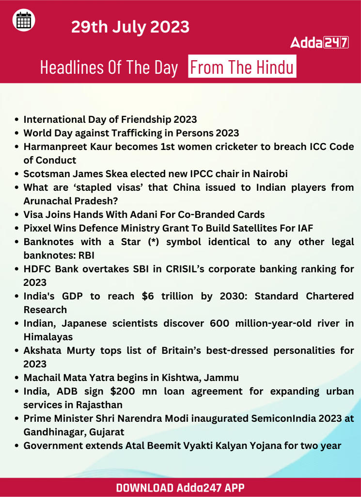 29th July 2023 Current Affairs and News Headlines (Daily GK Update)_16.1