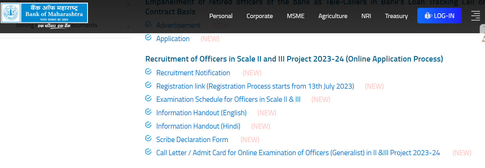 Bank of Maharashtra Admit Card 2023 Out, Call Letter Link_80.1