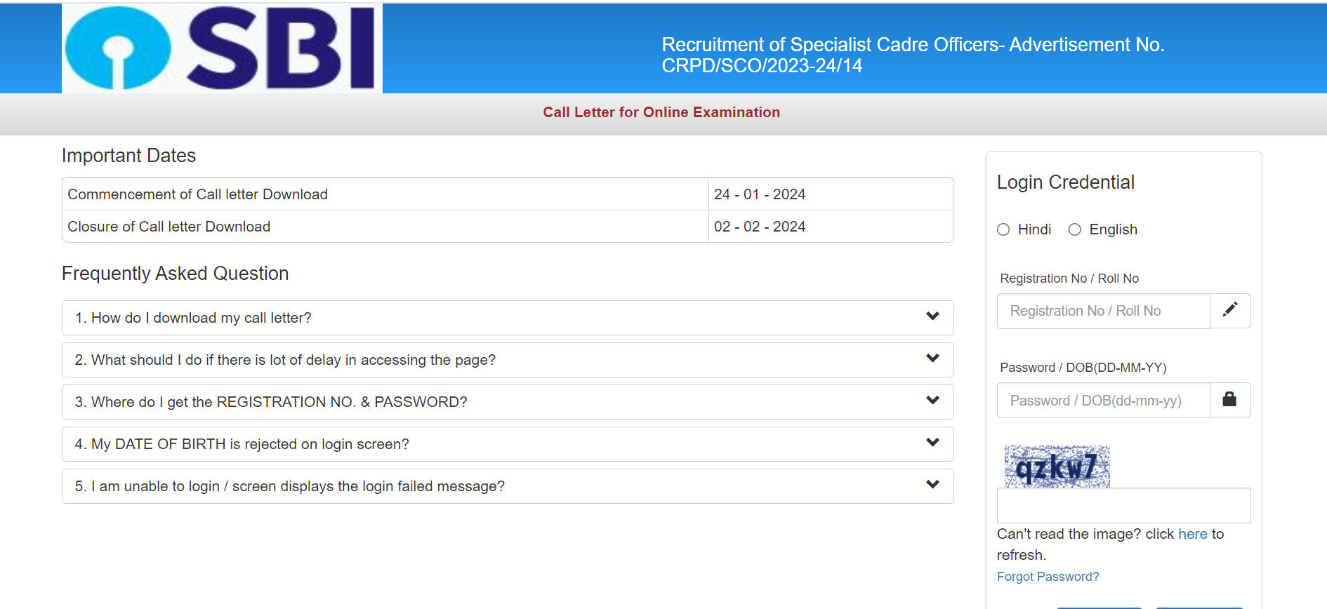 SBI SO Admit Card 2024 Out, Download Link Active_30.1