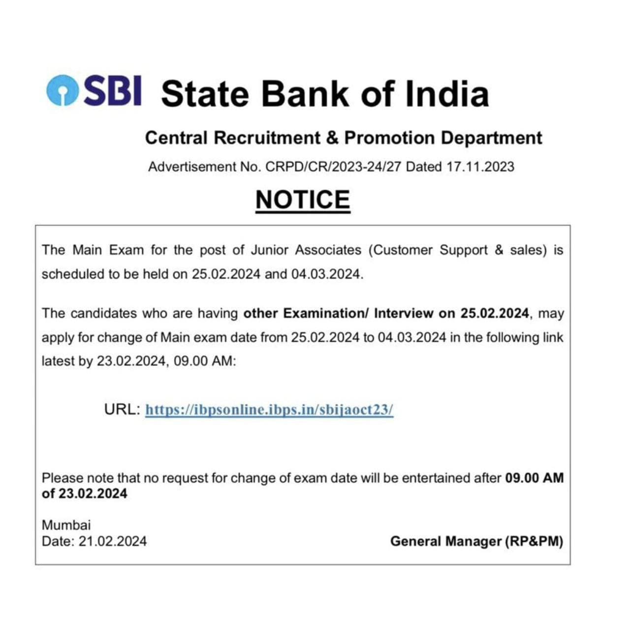 SBI Clerk Mains Admit Card 2024 Out, Phase 2 Call Letter_30.1