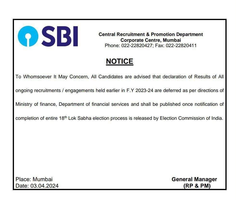 SBI Clerk Mains Result 2024 – SBI क्लर्क मेंस रिजल्ट स्थगित – चेक करें नोटिस | Latest Hindi Banking jobs_3.1