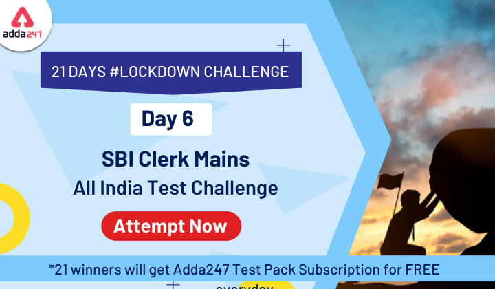 21 Days #Lockdownchallenge- SBI Clerk Mains All India Test_40.1