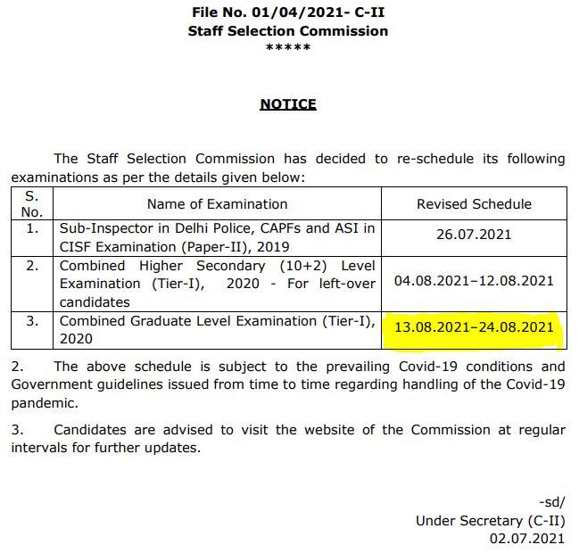 SSC CGL Exam Date 2021 Out: Check SSC CGL 2020-21 Exam Dates_3.1