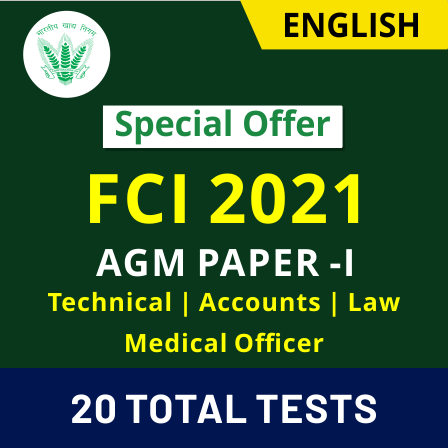 Special Offer: FCI Assistant General Manager 2021 Online Test Series_40.1
