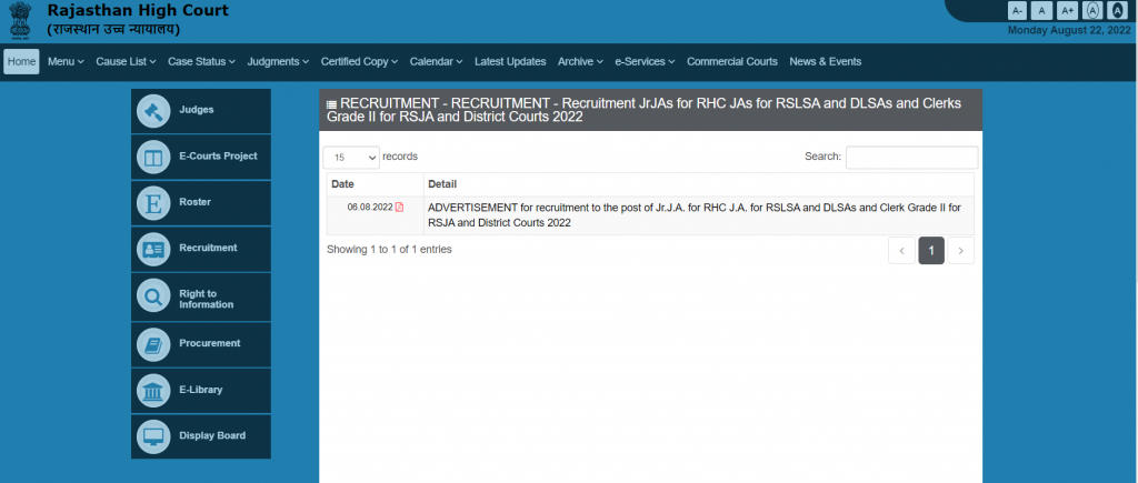 Rajasthan High Court Recruitment 2022 Notification जारी, क्लर्क, JJA, JA की 2756 रिक्तियों के लिए ऑनलाइन आवेदन करें_40.1