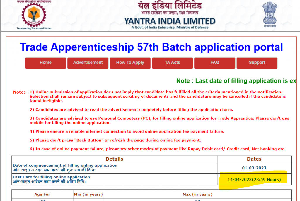 Yantra India limited Recruitment 2023 Last Date_3.1