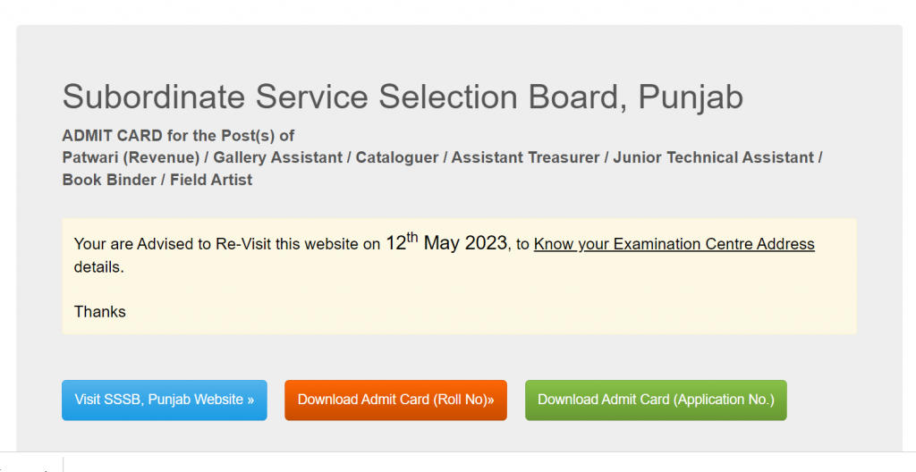 PSSSB Punjab Patwari Admit Card 2023 Out, Download Link_3.1