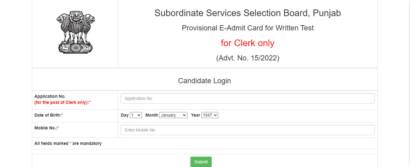 PSSSB Clerk Admit Card 2023 Out, Direct Download Link_4.1