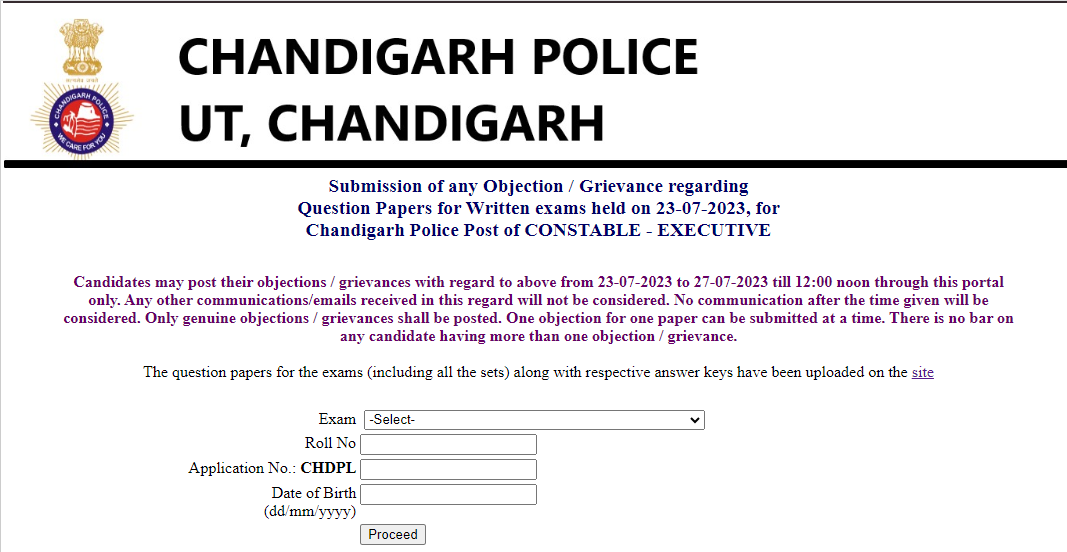 Chandigarh Police Constable Answer Key 2023_3.1