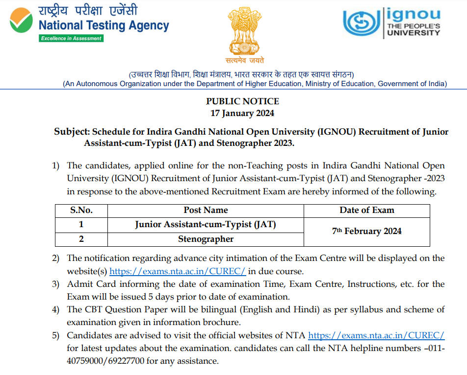 IGNOU भर्ती 2024 परीक्षा तिथि, चेक करें विवरण_30.1