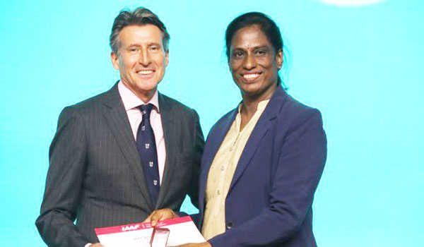 P.T. Usha honoured with IAAF Veteran Pin_40.1