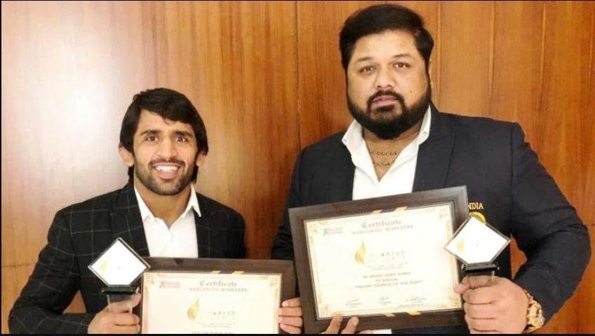 Bajrang Punia, Mahant Gaurav Sharma honoured in Dubai_40.1