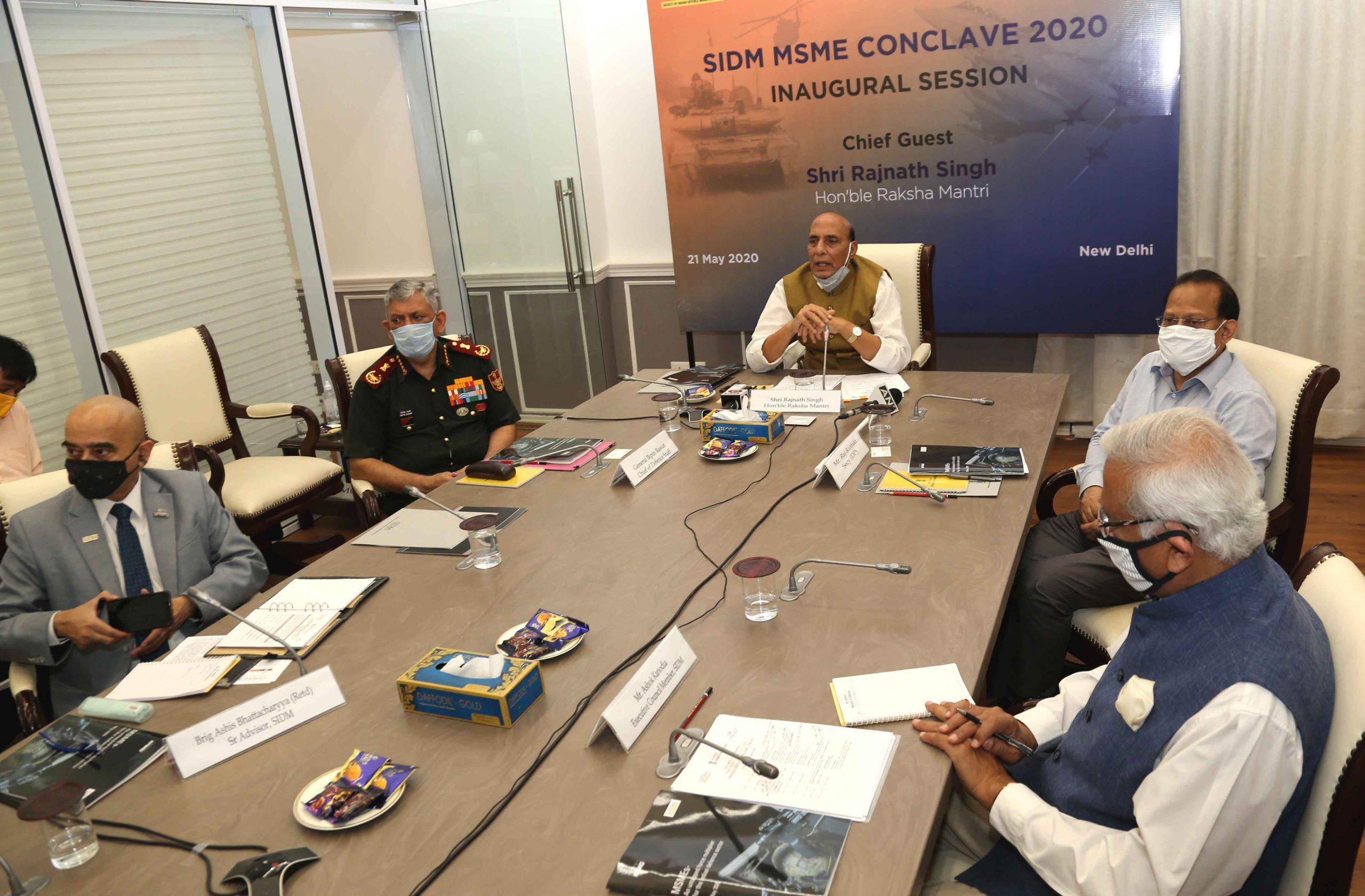 Raksha Mantri Rajnath Singh chairs SIDM MSMEs E-conclave_50.1