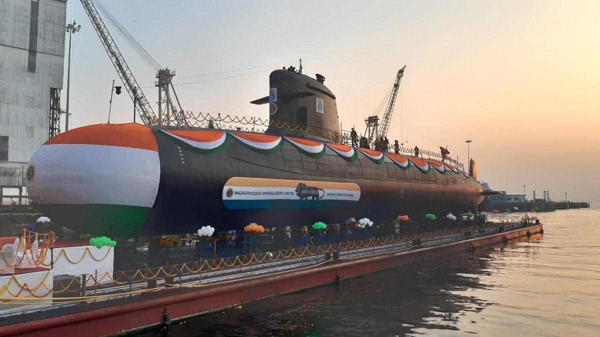 Indian Navy launches 5th Scorpene Submarine "Vagir"_50.1