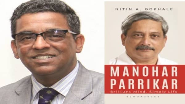 A book titled 'Manohar Parrikar: Brilliant Mind, Simple Life' by Nitin Gokhale_40.1