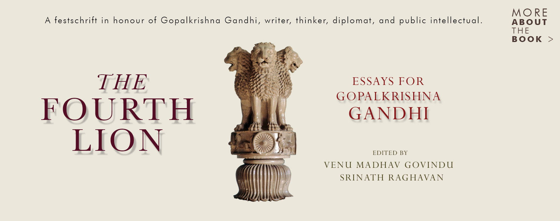 A book titled 'The Fourth Lion: Essays for Gopalkrishna Gandhi'_40.1