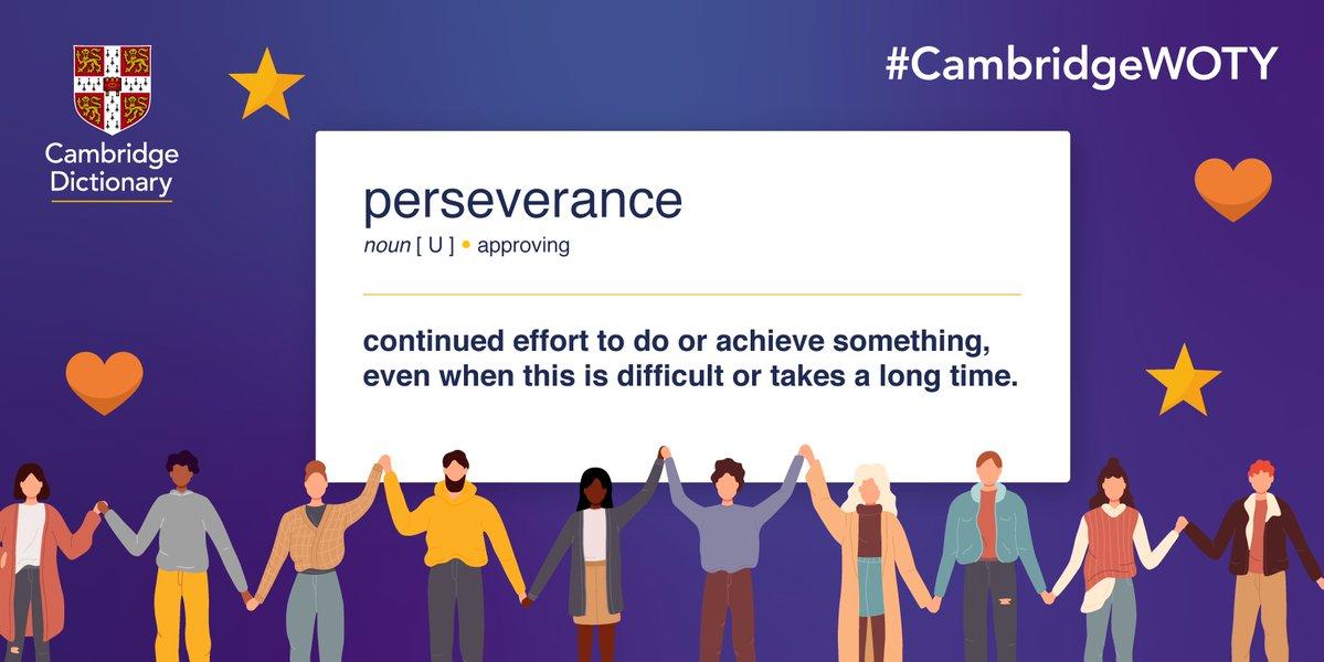 Perseverance : Cambridge Dictionary names 'perseverance' Word of the Year 2021_40.1