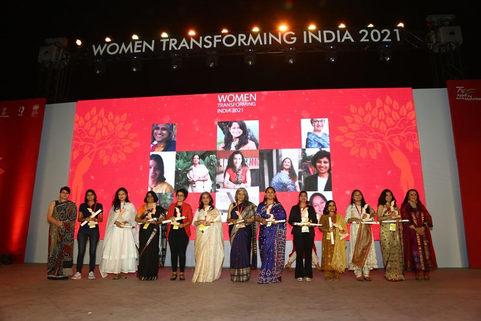 75 Women felicitated by NITI Aayog at 5th Women Transforming India Awards_40.1