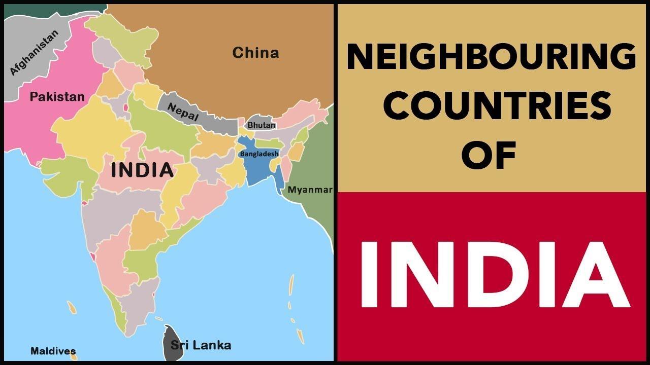 India countries. Neighbouring Countries. India Neighbours. India's Map with neighbour Countries.