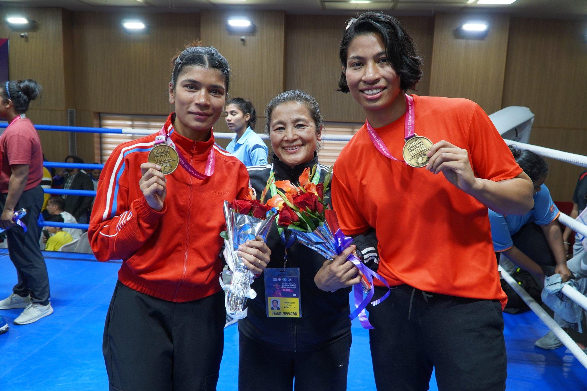 Nikhat Zareen & Lovlina Borgohain win gold medals at the Elite National Women's Boxing Championships