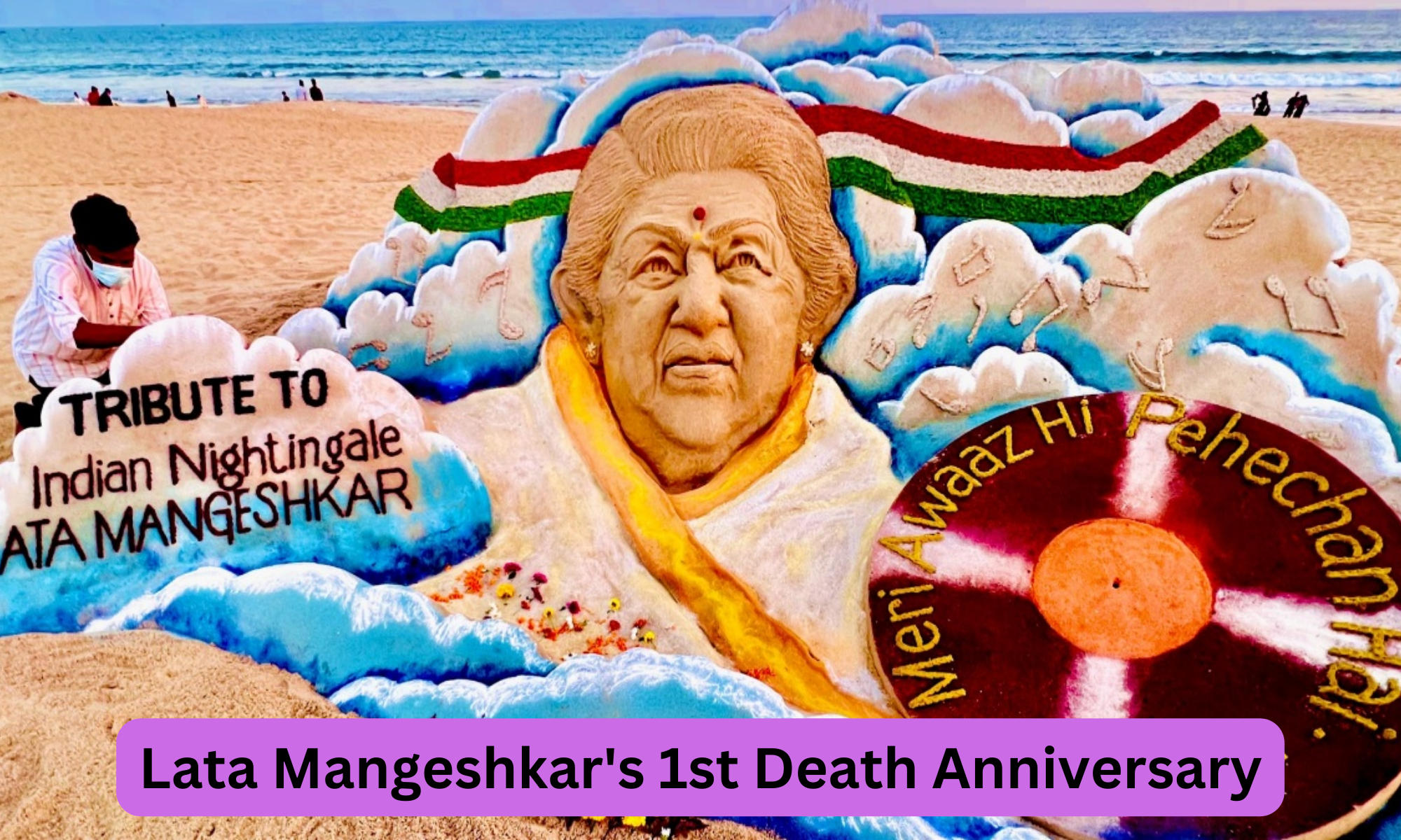 Sudarsan Pattnaik Pays Tribute at Lata Mangeshkar's 1st Death Anniversary
