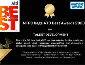 NTPC bags 'ATD Best Awards 2023' for 6th consecutive year_40.1