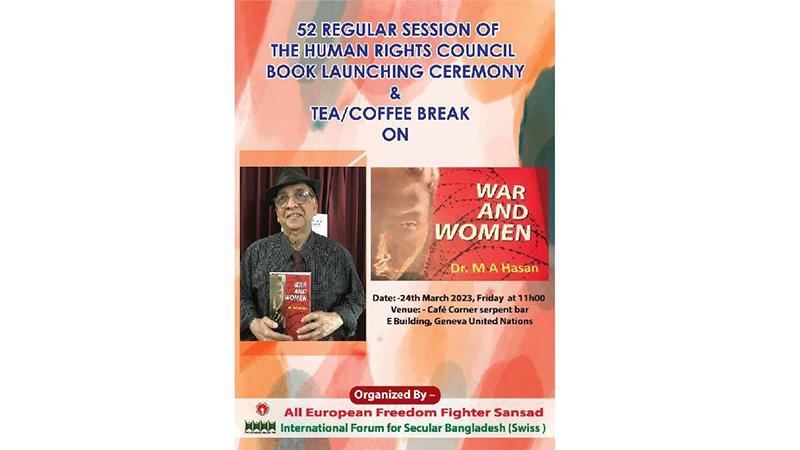A book titled "War & Women" written by Dr MA Hasan released_50.1