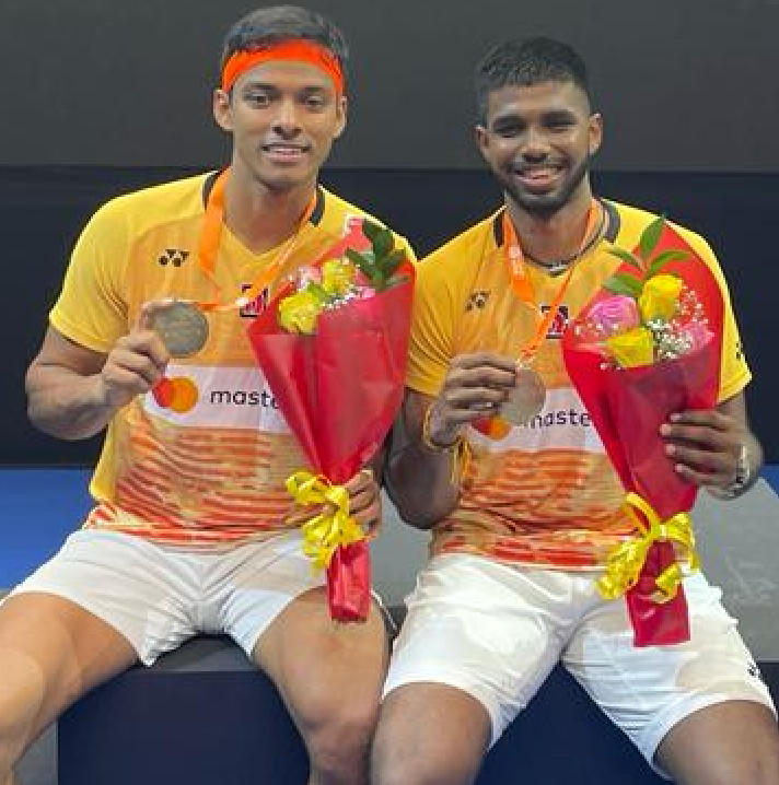 Satwiksairaj and Chirag Shetty end India's 52-year wait for men's doubles medal in Badminton Asia Championships_40.1