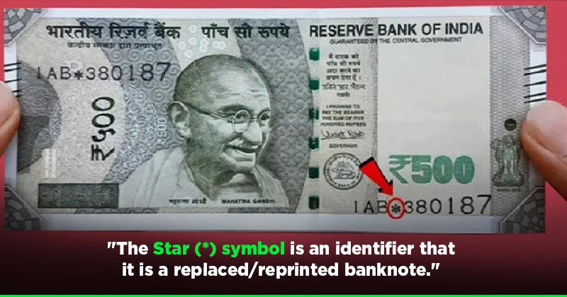 Banknotes with a Star (*) symbol identical to any other legal banknotes: RBI_30.1