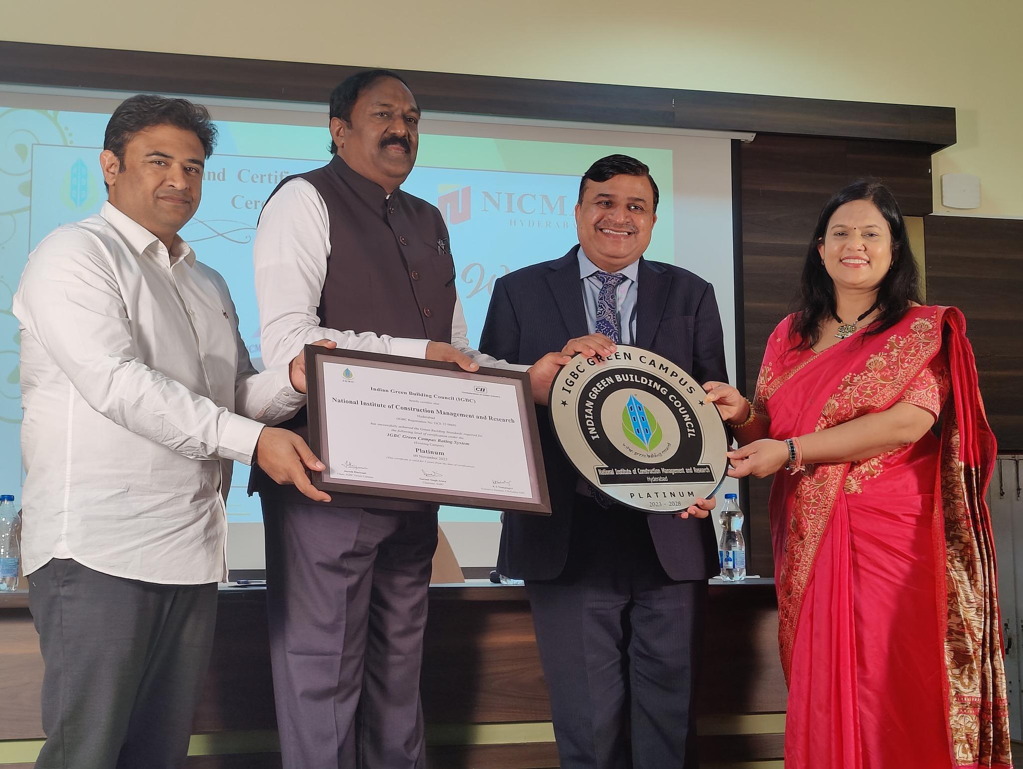 NICMAR Hyderabad Achieves Platinum Certification under IGBC Green Campus Rating_30.1