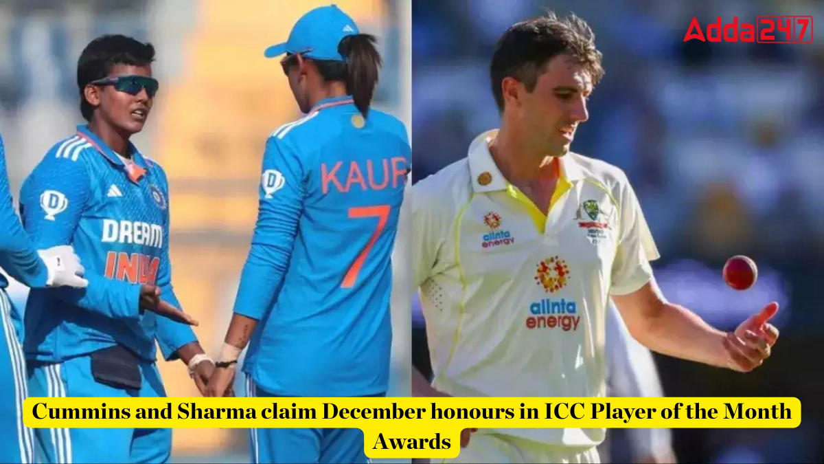 Pat Cummins and Deepti Sharma Shine: ICC Players of the Month for December 2023