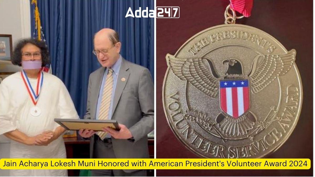 Jain Acharya Lokesh Muni Honored with American President's Volunteer Award 2024
