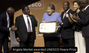 जर्मनी की पूर्व चांसलर एंजेला मर्केल यूनेस्को शांति पुरस्कार से सम्मानित