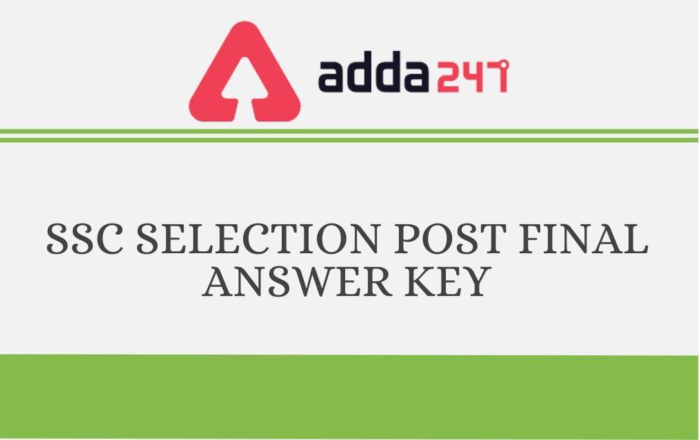 SSC Selection Posts VII Final Answer Key 2019 Out: Check Answer Key_30.1