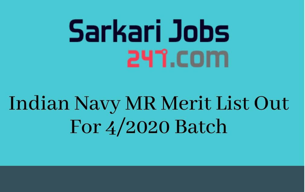 Indian Navy MR Merit List 2020 Out: Check MR Merit List For 4/2020 Batch_30.1