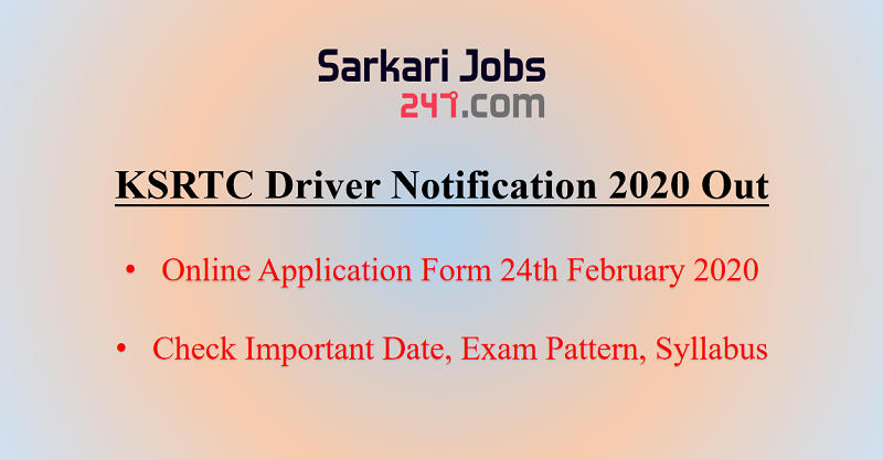 KSRTC Driver Recruitment Notification 2020 Out: Apply Online_30.1