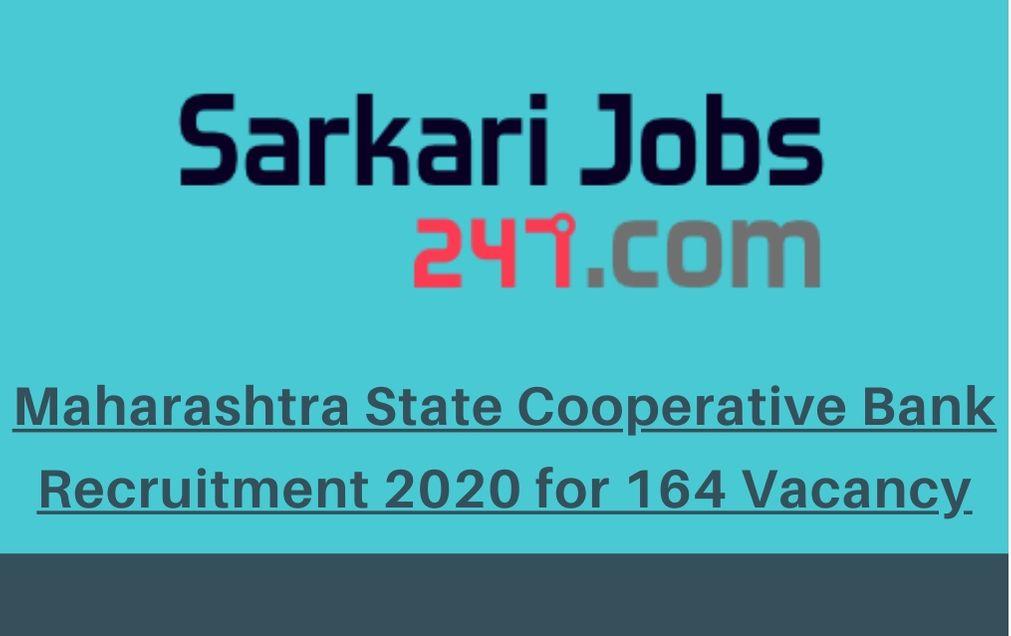 Maharashtra State Cooperative Bank Recruitment 2020: Apply For 164 Vacancy_30.1
