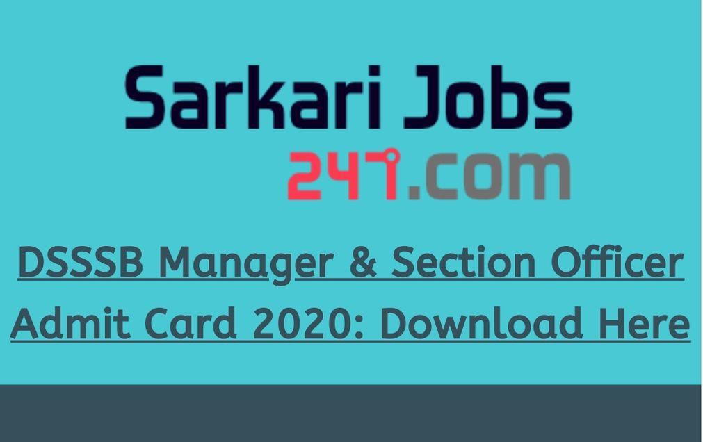 DSSSB Manager, Section Officer Tier 2 Admit Card 2020 Out: Download Here_30.1