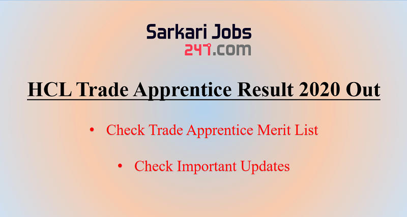 HCL Trade Apprentice Result 2020 Out: Check Result PDF_30.1