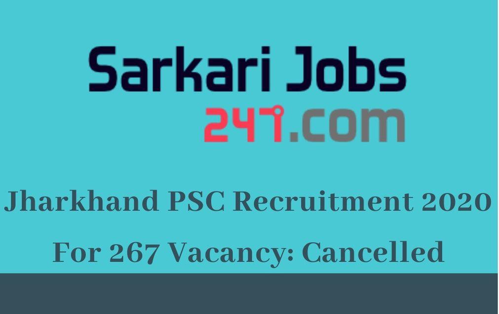 JPSC Recruitment 2020 Notification For 267 Vacancy Cancelled: Check Notice_30.1